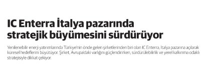 IC Enterra İtalya pazarında  stratejik büyümesini sürdürüyor